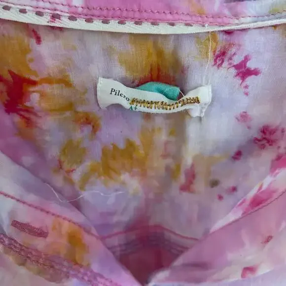 Pilcro and the Letterpress 'The Cate’ Classic Tie-Dye Button Down Shirt size 1x - Picture 3 of 6